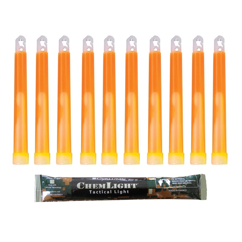 Bâton lumineux ChemLight® 15 cm 5 minutes ultra haute intensité orange -  Achat vente pas cher Surplus militaire